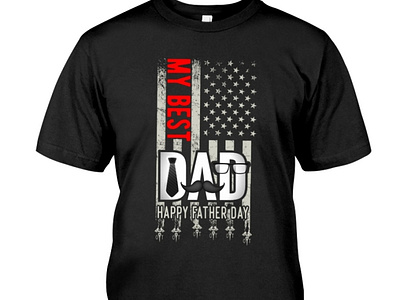 My Best Dad Happy Father Day American Flag Gift Shirt