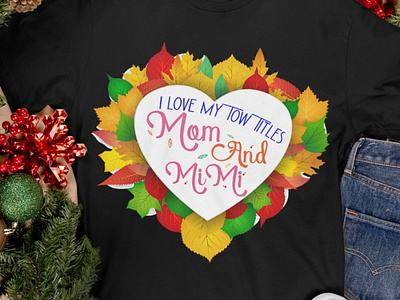 Happy Mother'S Day I love my Tow Titles mom And Mimi Shirt baby baby shower baby yoda community logo dad family fashion follow happy illustration makeup mama mom moments momentum momlife moms typography