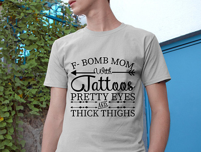 F Bomb Mom With Tattoos Pretty Eyes And Thick Thighs 3d animation branding graphic design logo motion graphics