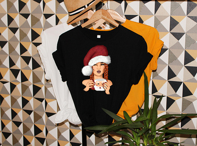 Christmas Red Hair Girl Santa 3d animation branding community logo graphic design illustration logo meliodas motion graphics typography ui