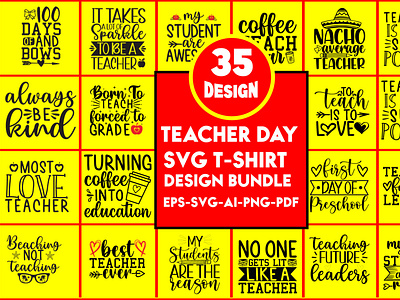 Teacher Day SVG T-Shirt Design Bundle