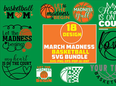 March Madness Basketbal Svg Bundle baseball flag svg branding community logo design illustration logo meliodas typography vector