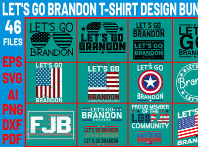 Let's Go Brandon T-shirt Design Bundle 3d animation branding community logo graphic design illustration logo meliodas motion graphics typography ui