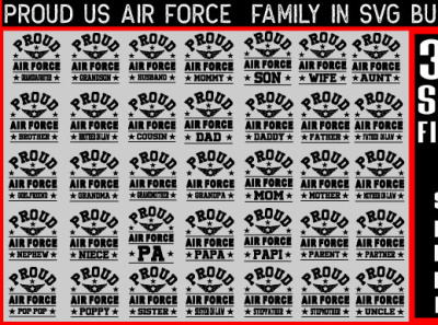 Proud US Air Force Family in SVG Bundle branding community logo design illustration logo meliodas typography ui ux vector