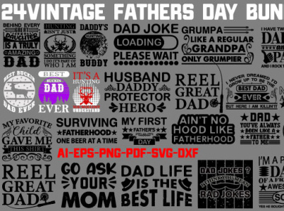 Vintage Fathers Day SVG Bundle 3d animation branding community logo design graphic design illustration logo meliodas motion graphics typography ui ux vector