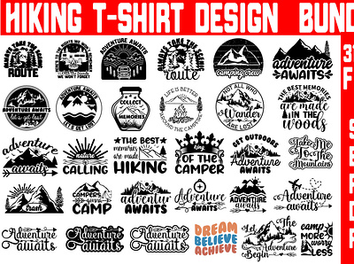 Hiking T-shirt Design Bundle branding community logo design highest hike in sedona illustration logo meliodas typography ui ux vector