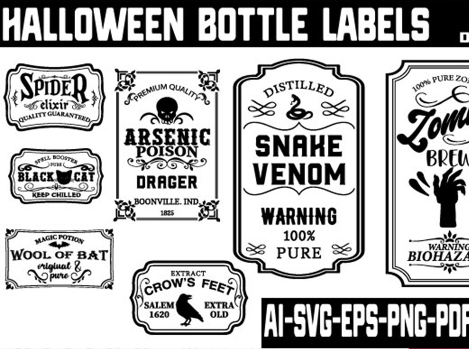 Halloween Bottle Labels by Ahir Abrar on Dribbble