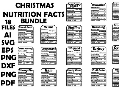 Christmas Nutrition Facts SVG Design Bundle branding community logo design illustration logo meliodas typography ui ux vector