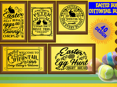 Easter Bunny Cottontail Bundle SVG 40 Designs mrs easter bunny costume peter cottontail sign typography