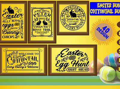 Easter Bunny Cottontail Bundle SVG 40 Designs community logo illustration layered bunny svg logo meliodas typography