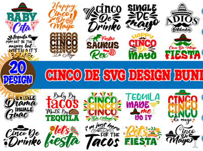 Cinco De Svg Design Bundle branding cinco de mayo t shirt community logo illustration meliodas typography