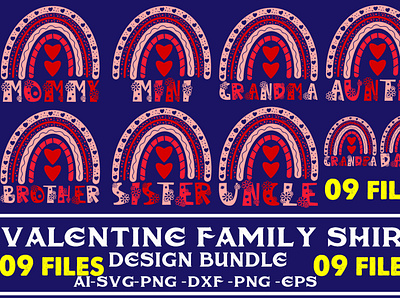 Valentine Family Shirt Designs Bundle branding community logo cute design illustration logo meliodas typography