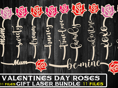 Valentines Day Roses Gift Laser Bundle