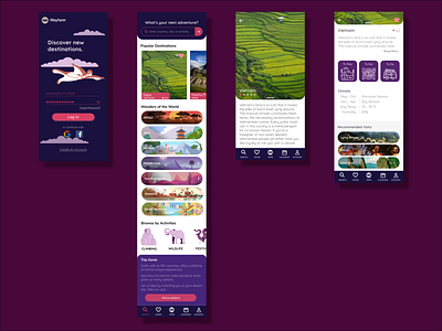 Destination Finder App Prototype app design ux