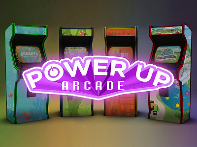 Power Up Arcade arcade church ekidz elevation game illustration logo neon power series