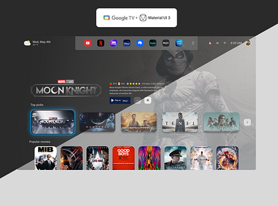 Google TV Redesigned with Material UI 3 app design graphic design operating systems ui