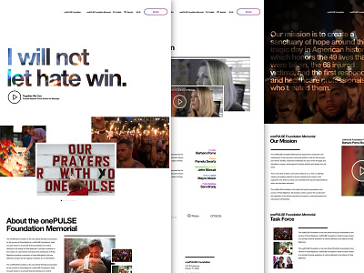 onePULSE Foundation - We will not let hate win. client foundation orlando web design