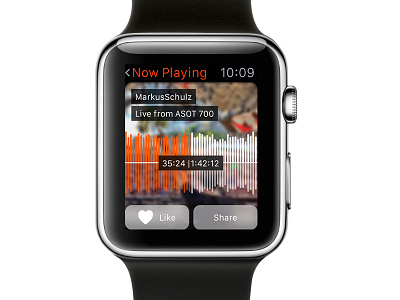 Soundcloud Apple Watch Concept v2 apple watch graphics multimedia music soundcloud visualizations