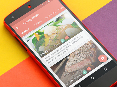 Rise Material Design Concept android diet tracking food health material design mobile rise