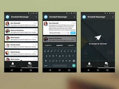 Snowball Messenger android checklist material design messenger notifications to do list