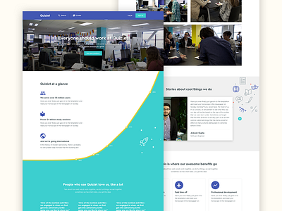 Quizlet - Careers Page Explorations careers data data visualization graphics iterations jobs marketing redesign responsive web