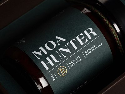 Moa Hunter Manuka Honey brand and identity branding design honey label manuka packaging