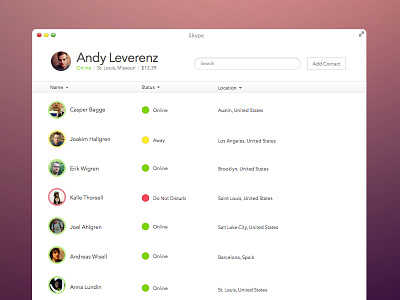 Skype Concept redesign skype ui ux