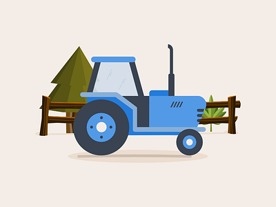 On The Farm affinity designer cannabis illustration outdoors sketch tractor vector weed
