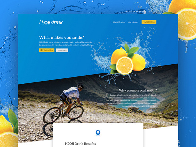 Product Landing Page Design - H2OH Drink