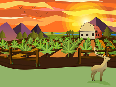 Cannabis Farm Illustration affinity designer cannabis consult farm gradient illustration vector web design