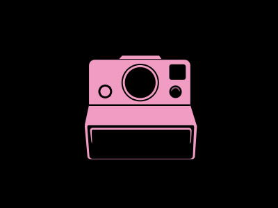 Polaroid Camera icon negative space pink polaroid vector