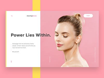 Moving Faces Landing Page clean landingpage layout minimal simple ui ux web