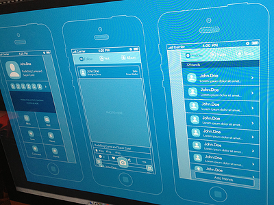 Wireframe 5 blue cheat design grid ios iphone minimal simple wire wireframe