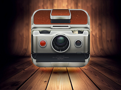 Polaroid SX-70 brown camera icon ios lomo polaroid practice wood