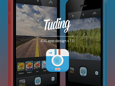 TUDING iOS App Design app application blue camera ios mobile photo photography ui ux