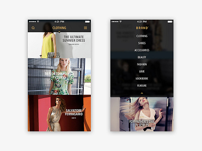 Go Fashion black brand ecommerce fashion go guide interaction product view shop ui ux