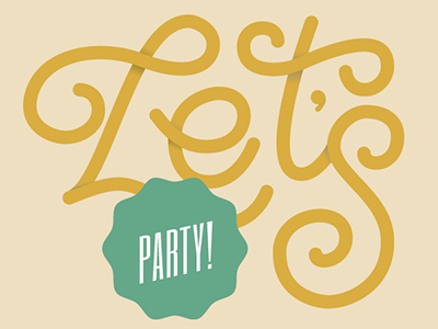 Let's Party! design graphic illustration lettering print typography vector