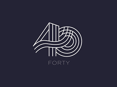 FORTY 40 branding forty graphic design identity line drawing logo numbers vector illustration