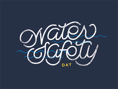 Water Safety Day handlettering illustration pool swim texture type type design typography water safety