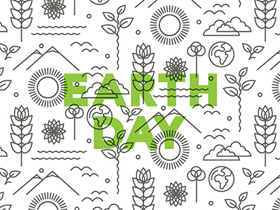 Earth Day Pattern design earth environment green iconography icons illustration pattern poster typography vector illustration