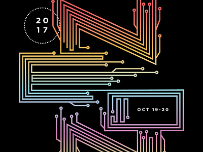 2017 NEON Poster art festival circuits electric festival illustration neon typography vector