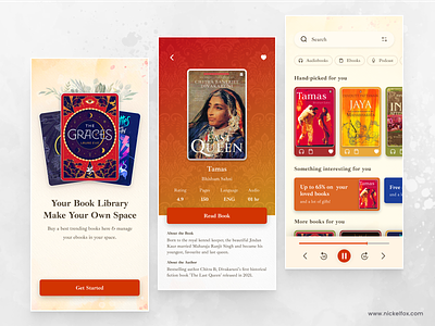 Book Store App animation book bookstore dark dashboard design ecom illustration invoice mobile app order play reading ui user ux