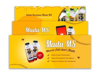 Slider Madu MS branding design illustration landingpage logo vector