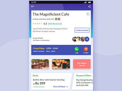 Mobile App Design for Restaurant Deals app cafe concept deals layout nearbuy restaurant app ui design