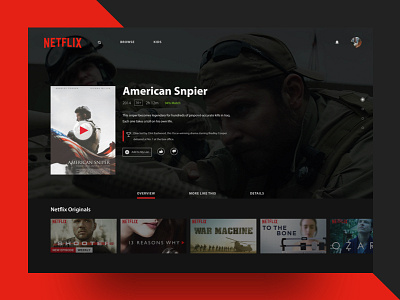 Netflix Redesign landing page netflix player ui design ux design video