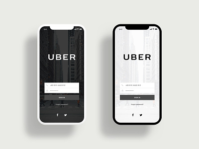 Uber Login UI