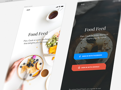 Food Feed - Login Screen cook food iphone x order plan recipe restaurant