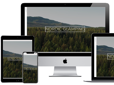 Nordic Glamping landing page minimal web design