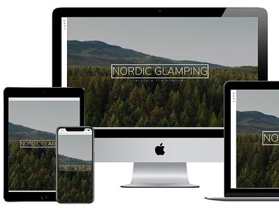 Nordic Glamping landing page minimal web design