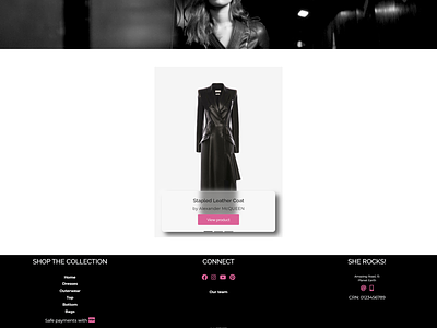 E-commerce home page - footer e-commerce footer frosted glass store web design website